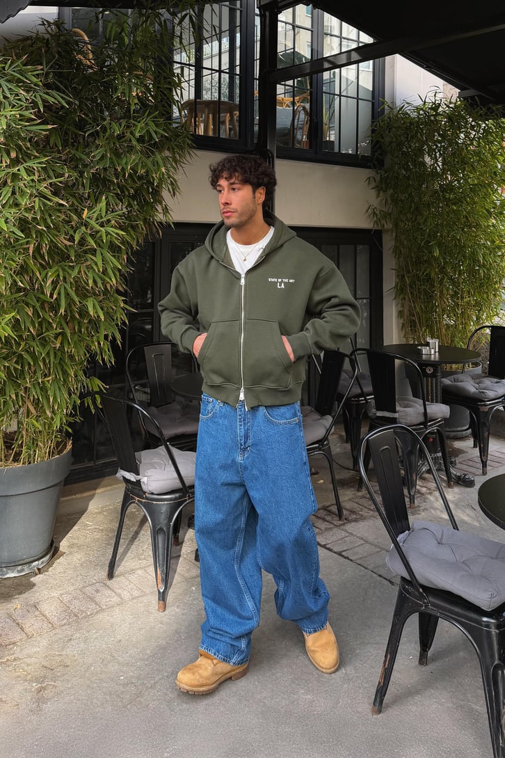 State Of The Art LA Baskılı Fermuarlı Hoodie