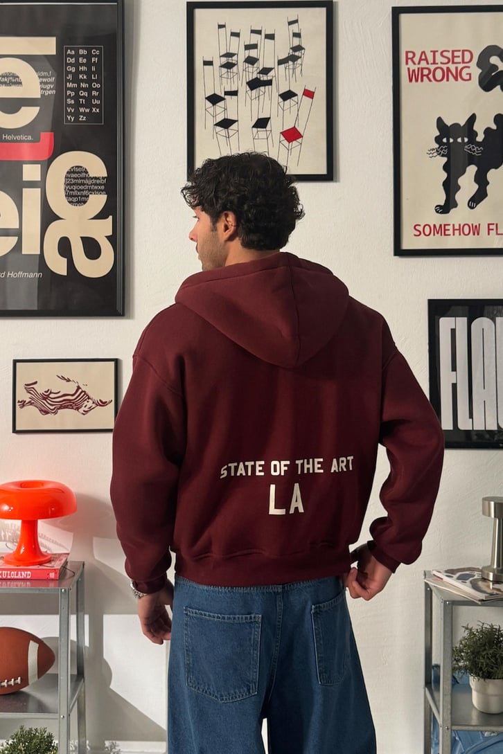State Of The Art LA Baskılı Fermuarlı Hoodie