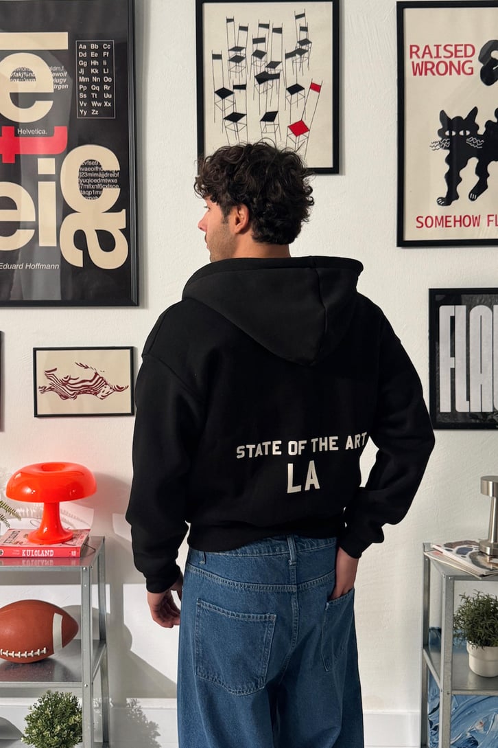 State Of The Art LA Baskılı Fermuarlı Hoodie