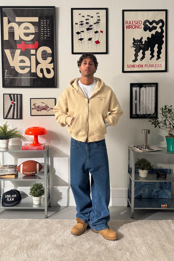 State Of The Art LA Baskılı Fermuarlı Hoodie