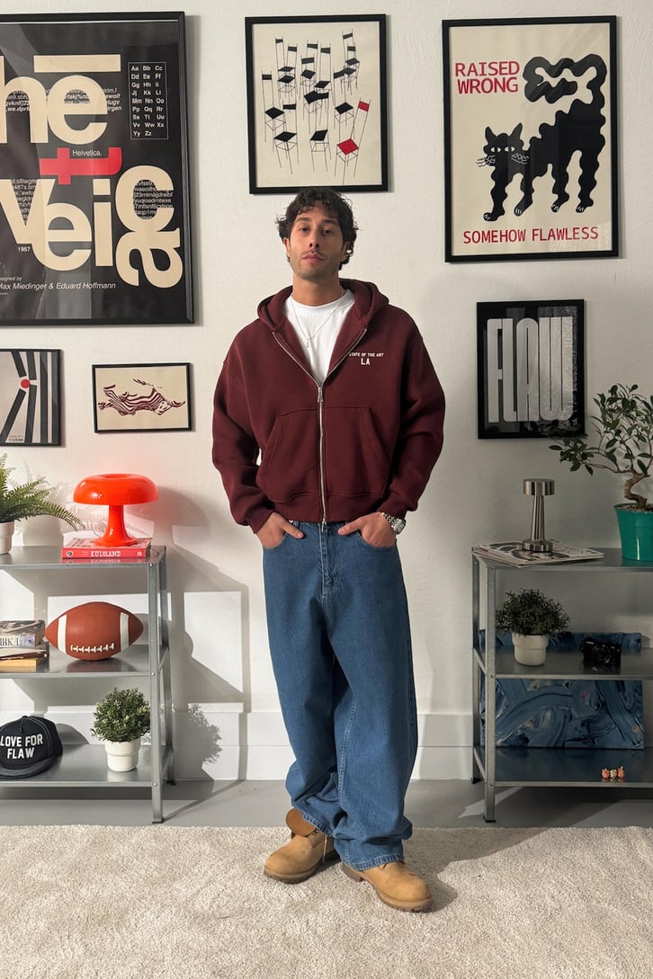 State Of The Art LA Baskılı Fermuarlı Hoodie
