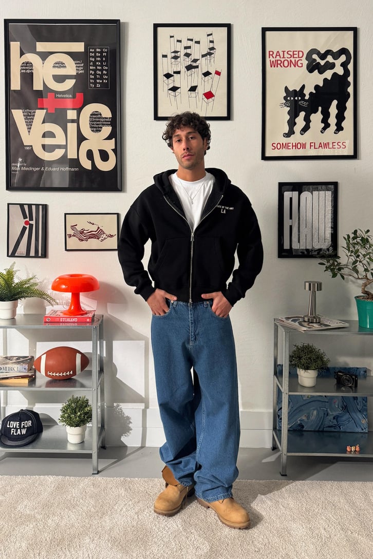 State Of The Art LA Baskılı Fermuarlı Hoodie