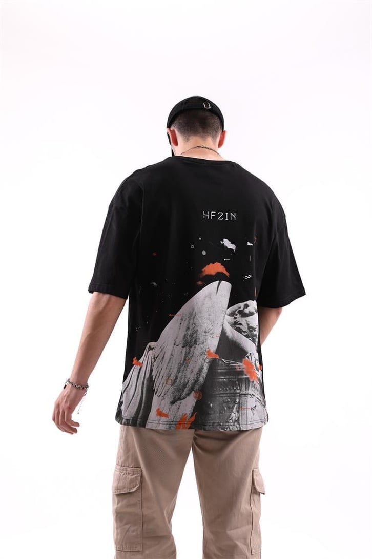 Statue Sırt Baskılı Oversize Tshirt