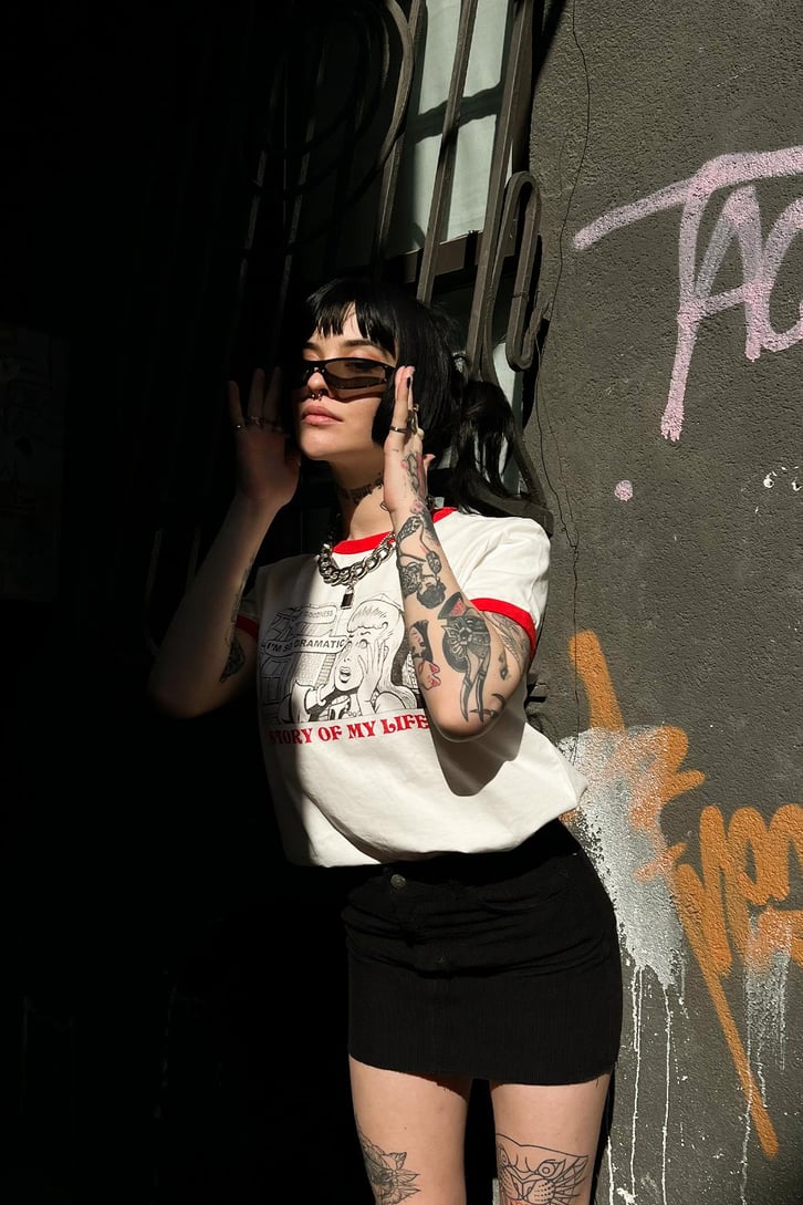 Story Life Baskılı Beyaz Tshirt