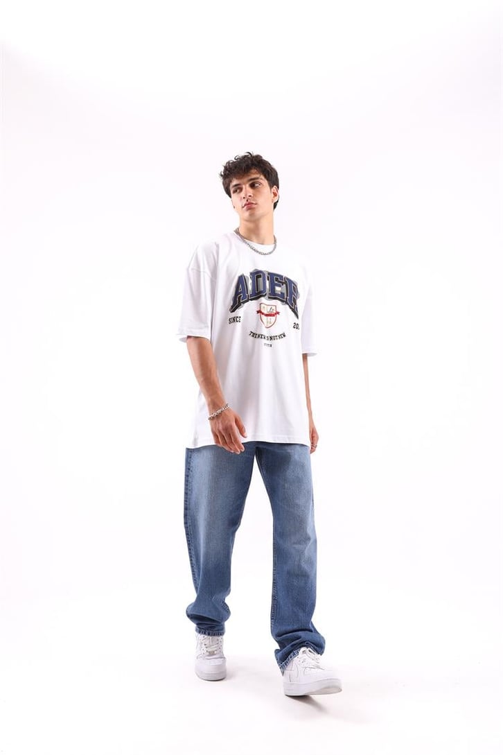 Stoutch Baskılı Beyaz Oversize Tshirt