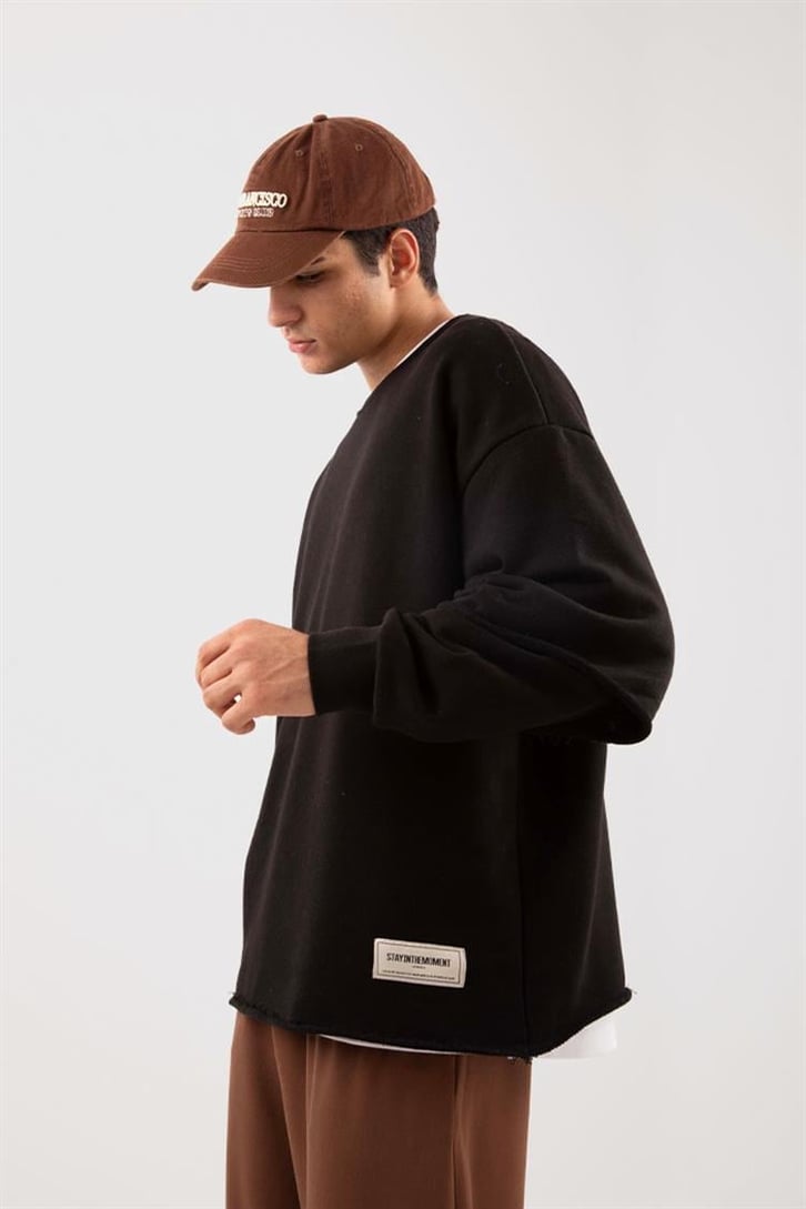 Street Siyah Long Sleeve Sweatshirt