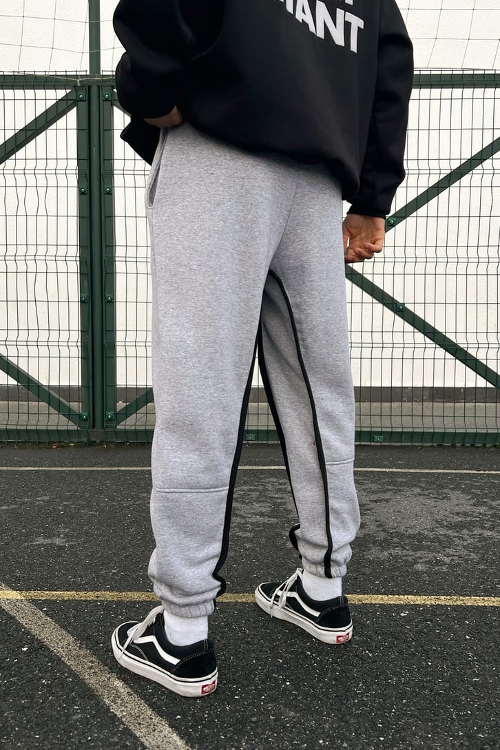 Striped Gri Jogger Fit Eşofman Altı