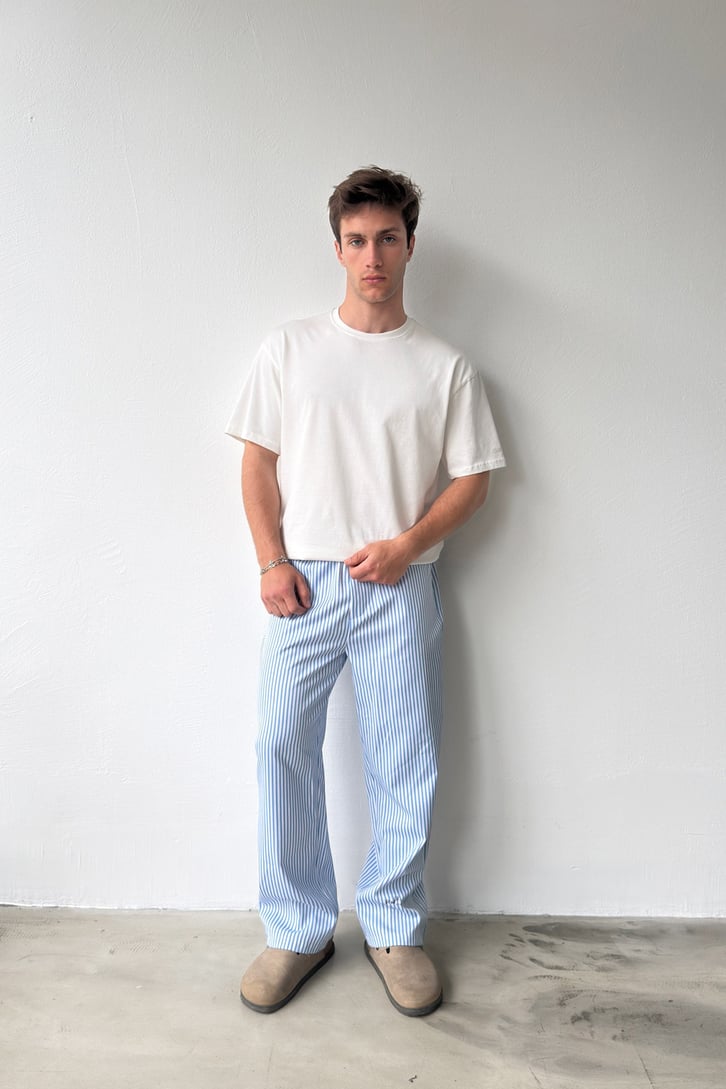 Striped Relaxed Fit Pantolon