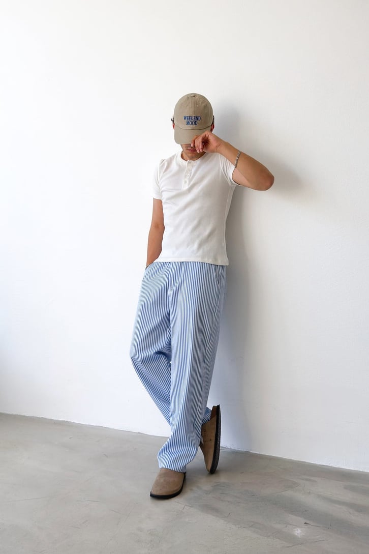 Striped Relaxed Fit Pantolon