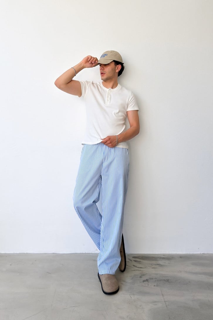 Striped Relaxed Fit Pantolon