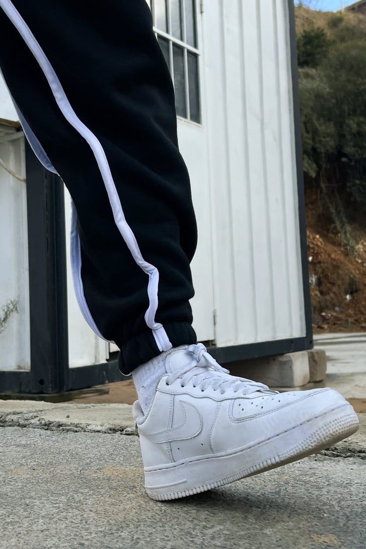 Striped Siyah Jogger Fit Eşofman Altı