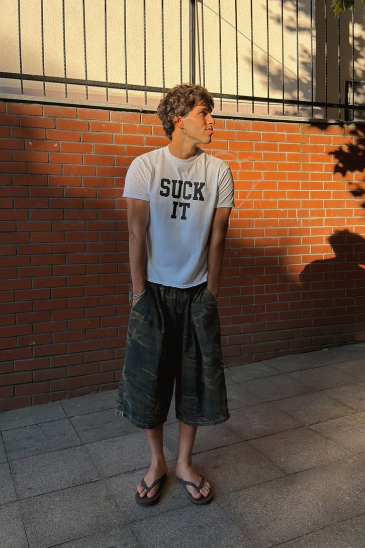 Suck It Baskılı Boxy Fit Tişört