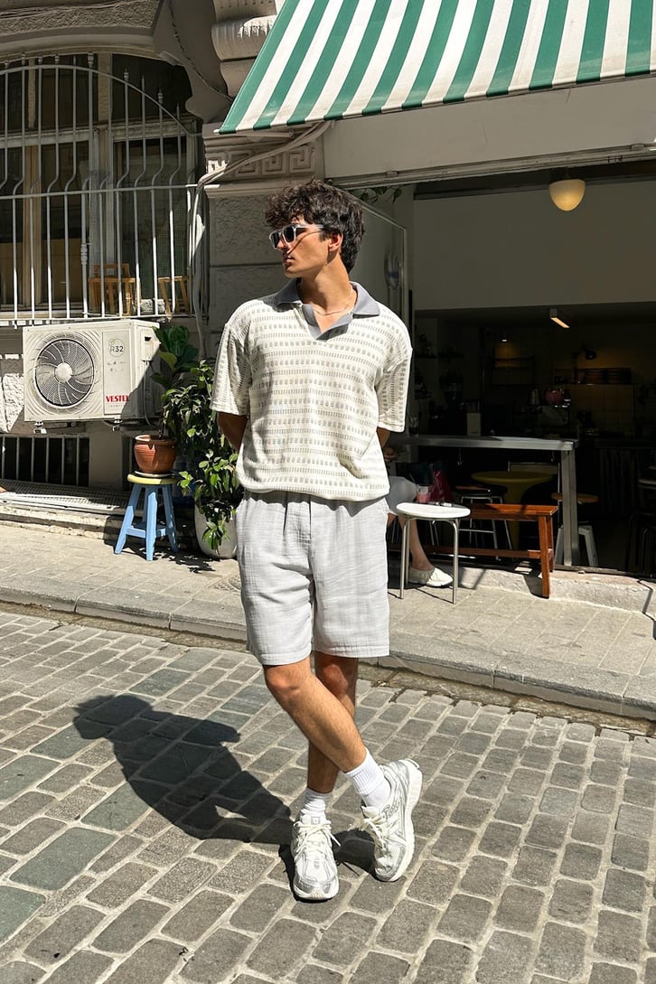 Summer Wind Örme Polo Yaka Tişört