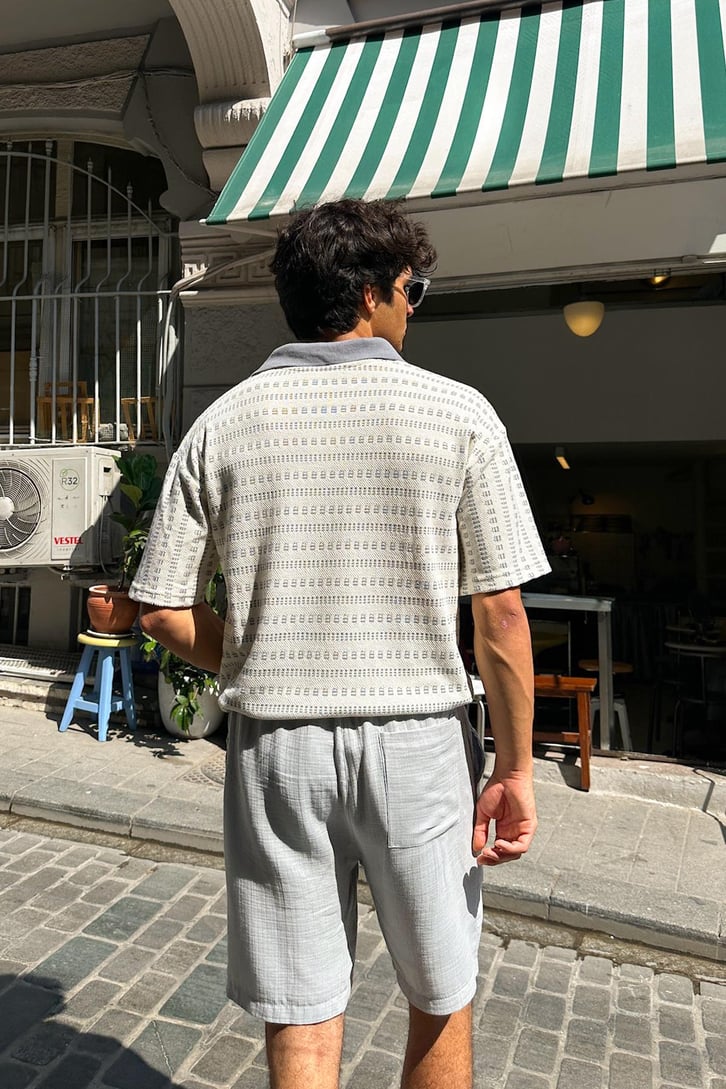Summer Wind Örme Polo Yaka Tişört