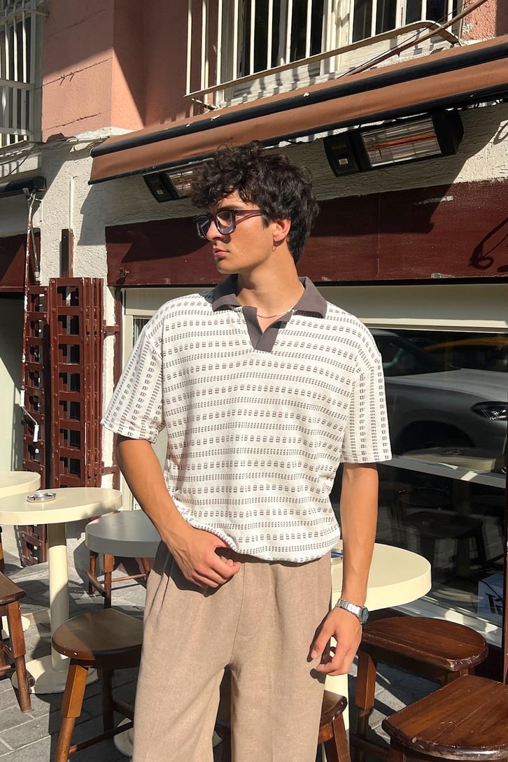 Summer Wind Örme Polo Yaka Tişört