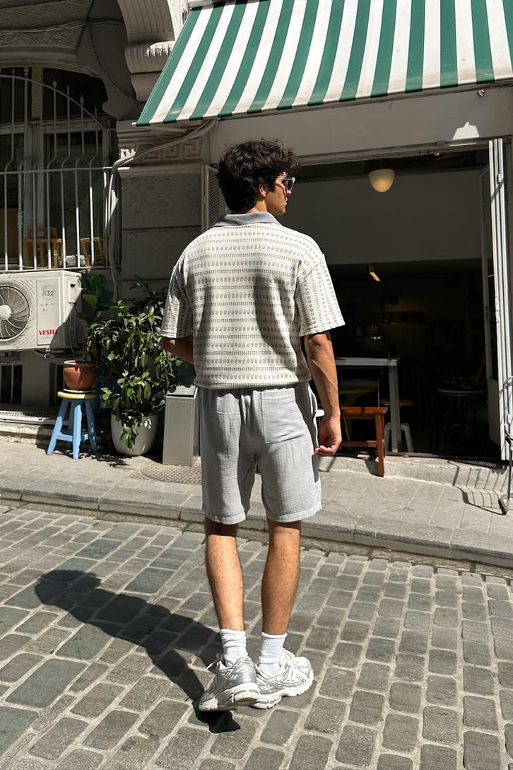 Summer Wind Örme Polo Yaka Tişört