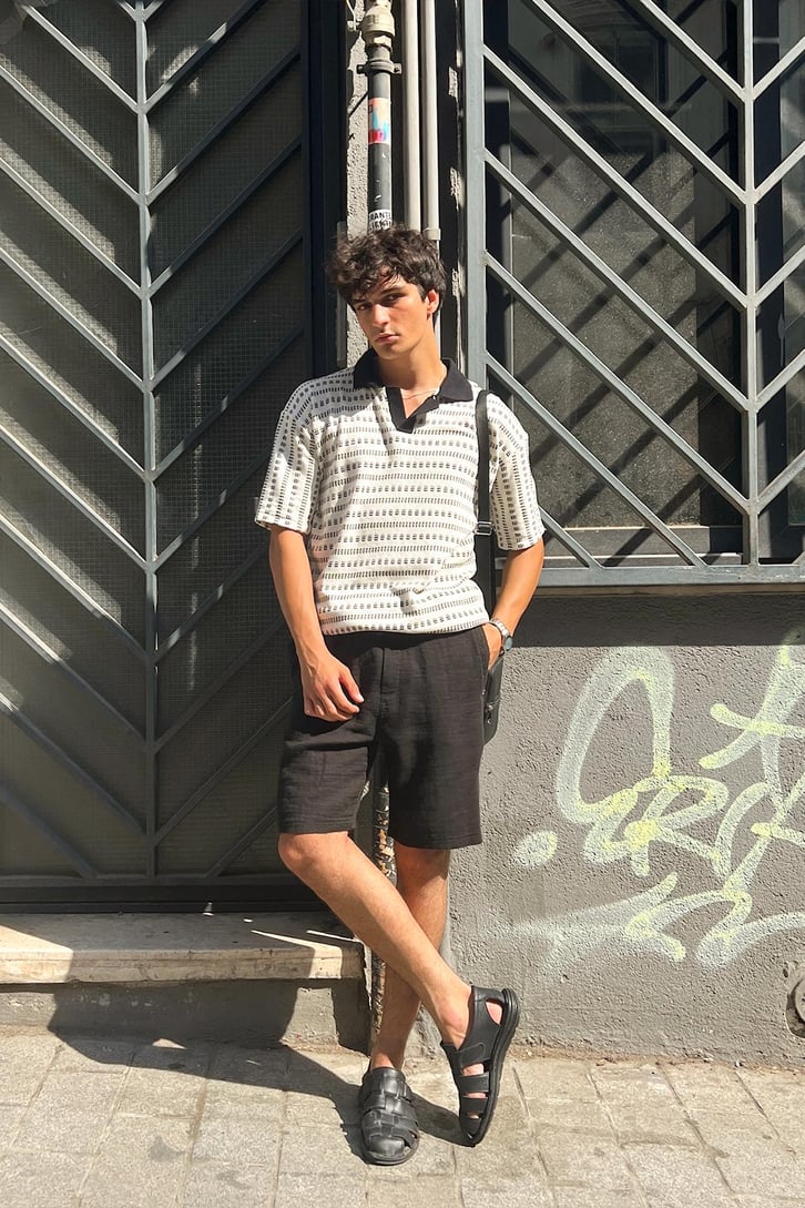 Summer Wind Örme Polo Yaka Tişört