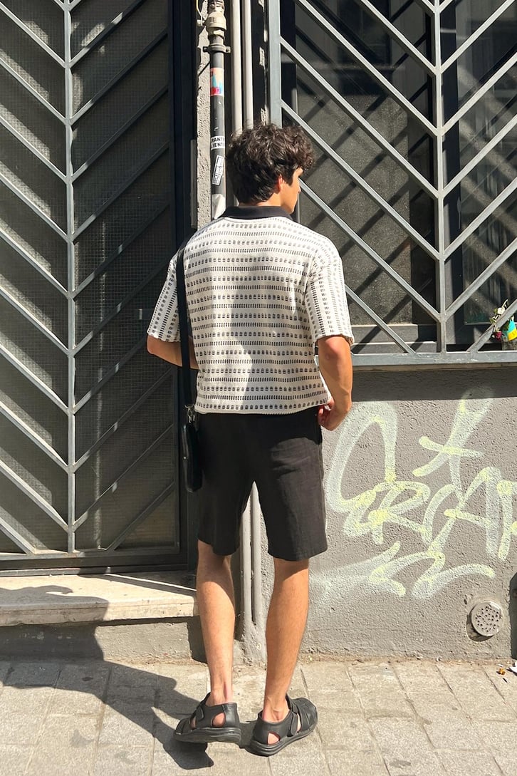 Summer Wind Örme Polo Yaka Tişört