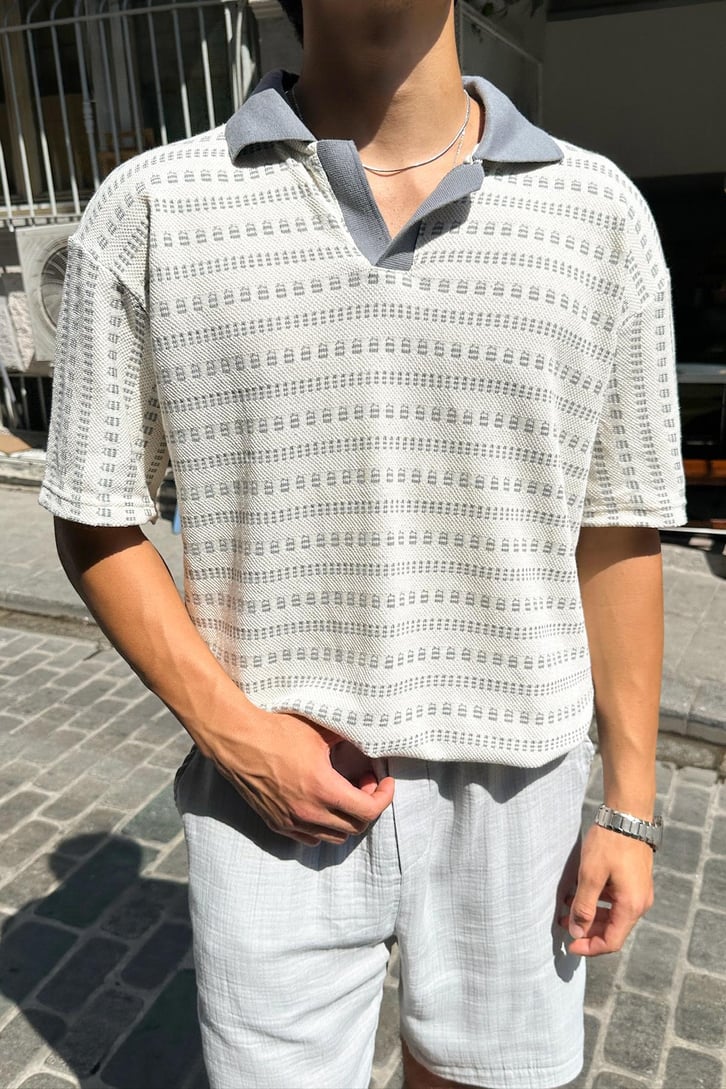 Summer Wind Örme Polo Yaka Tişört