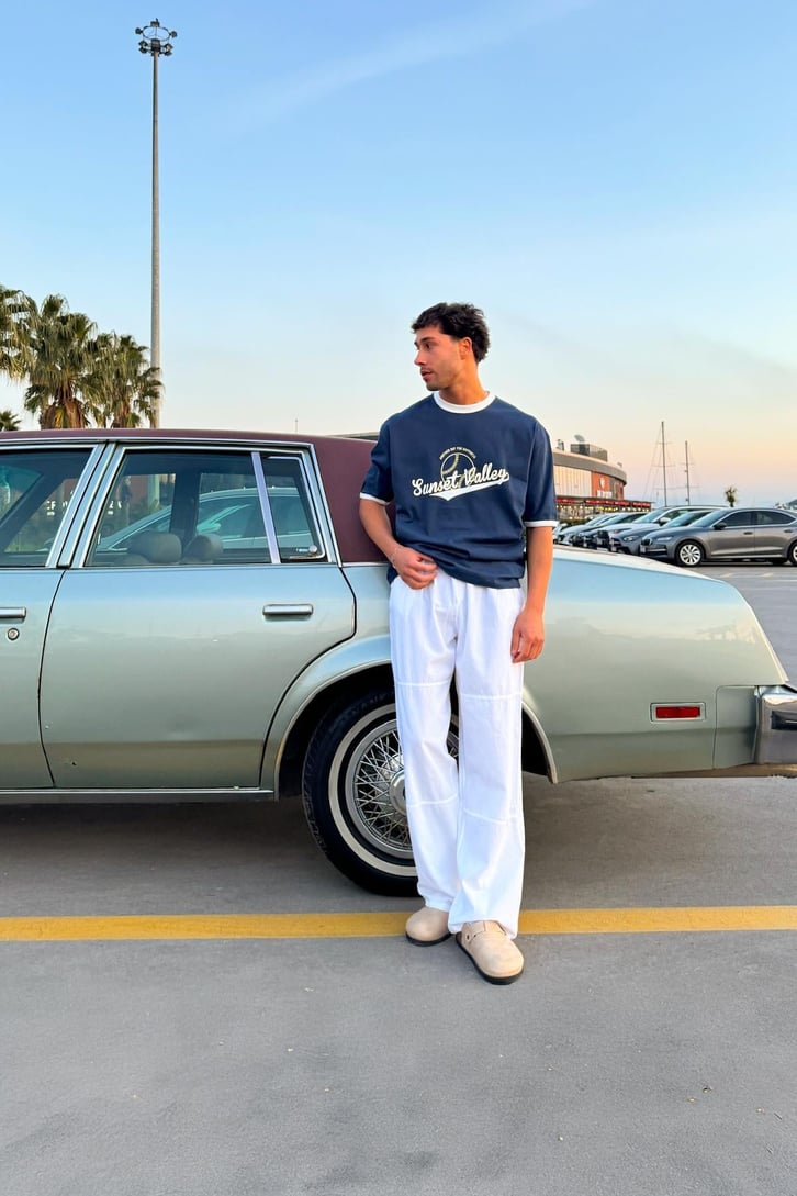 Sunset Valley Baskılı Oversize Tişört