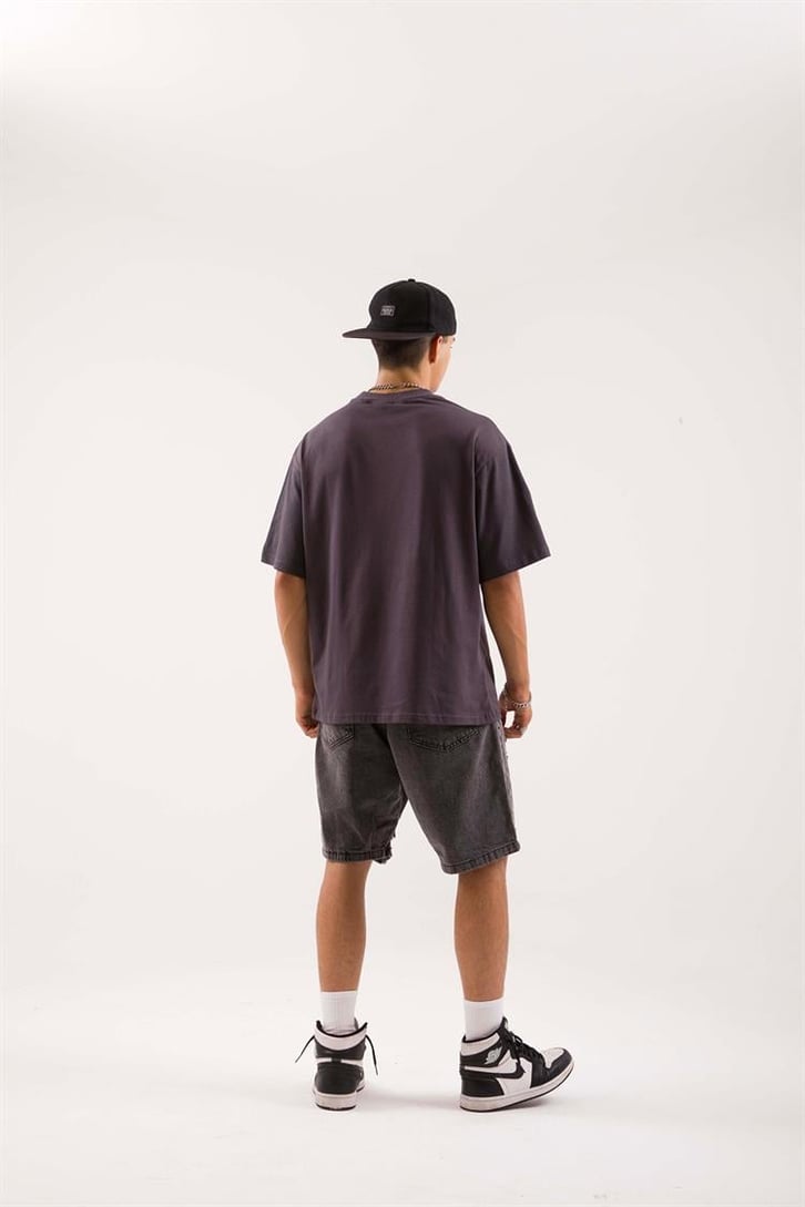 Supermade Baskılı Siyah Oversize Tişört