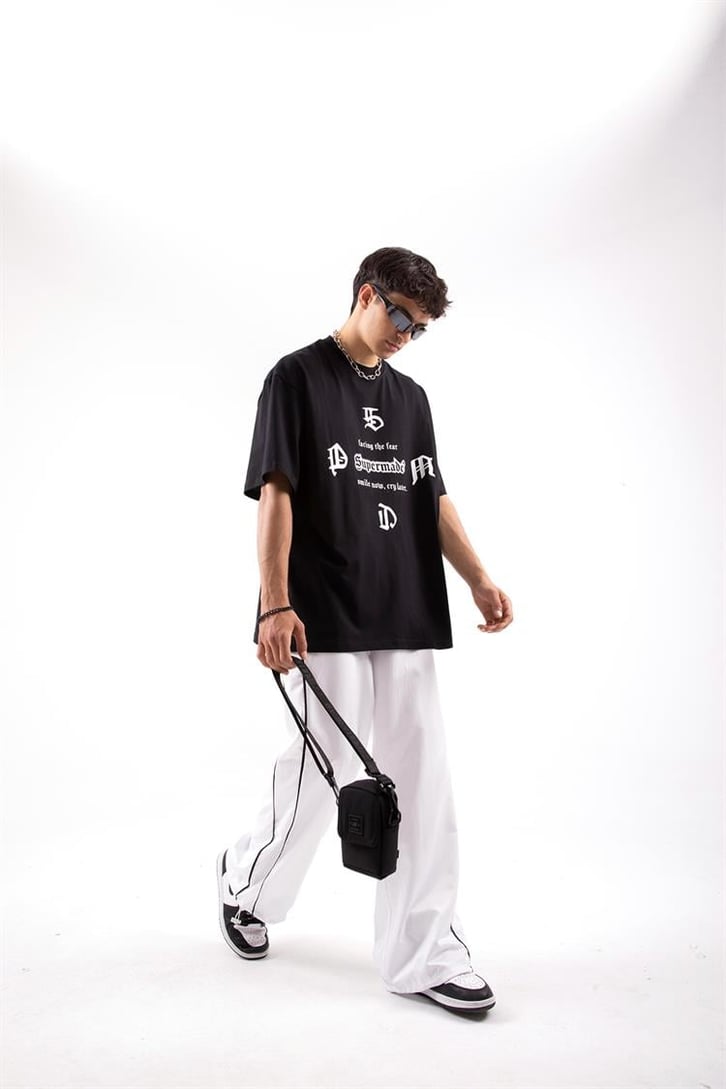 Supermade Fear Siyah Oversize Tshirt