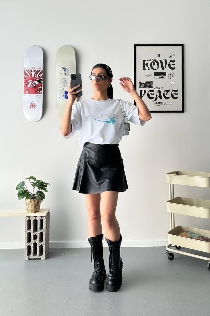 Taş İşlemeli Rising Star Oversize Tişört