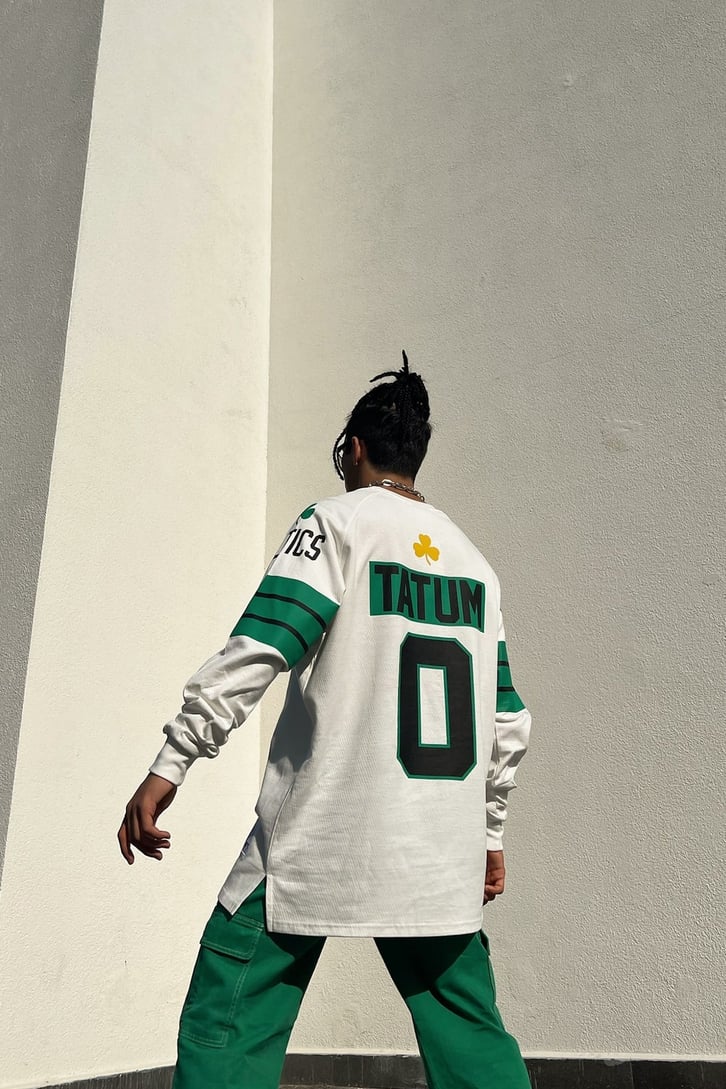 Tatum 0 Baskılı Beyaz Oversize Sweatshirt