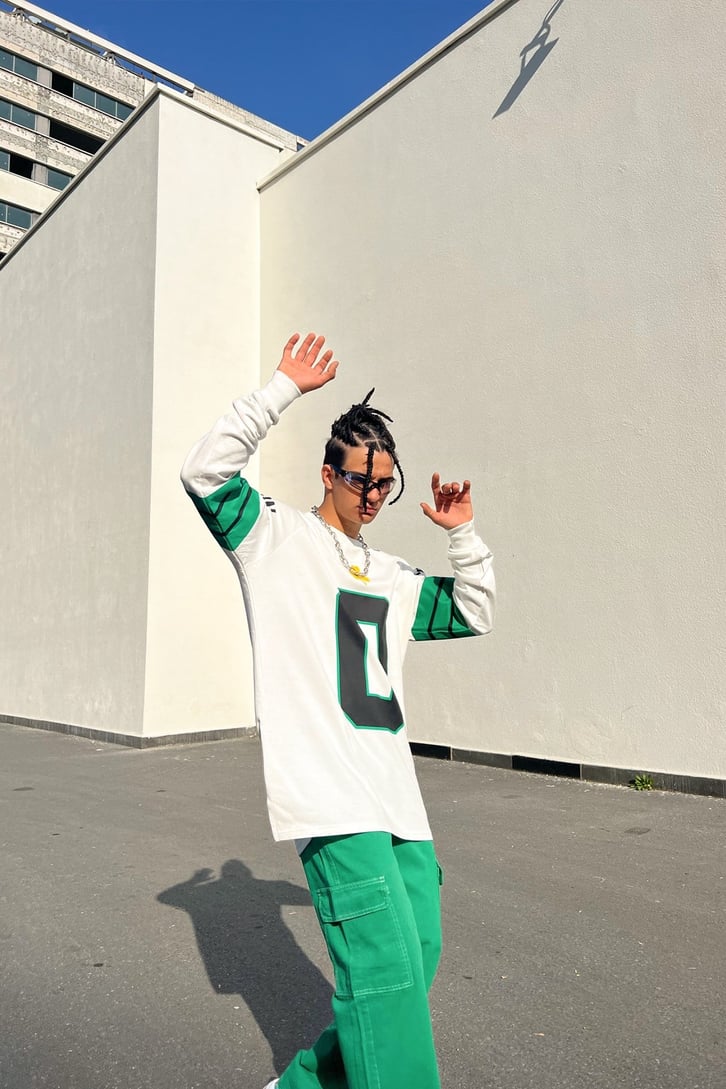 Tatum 0 Baskılı Beyaz Oversize Sweatshirt