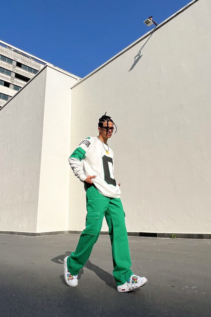 Tatum 0 Baskılı Beyaz Oversize Sweatshirt
