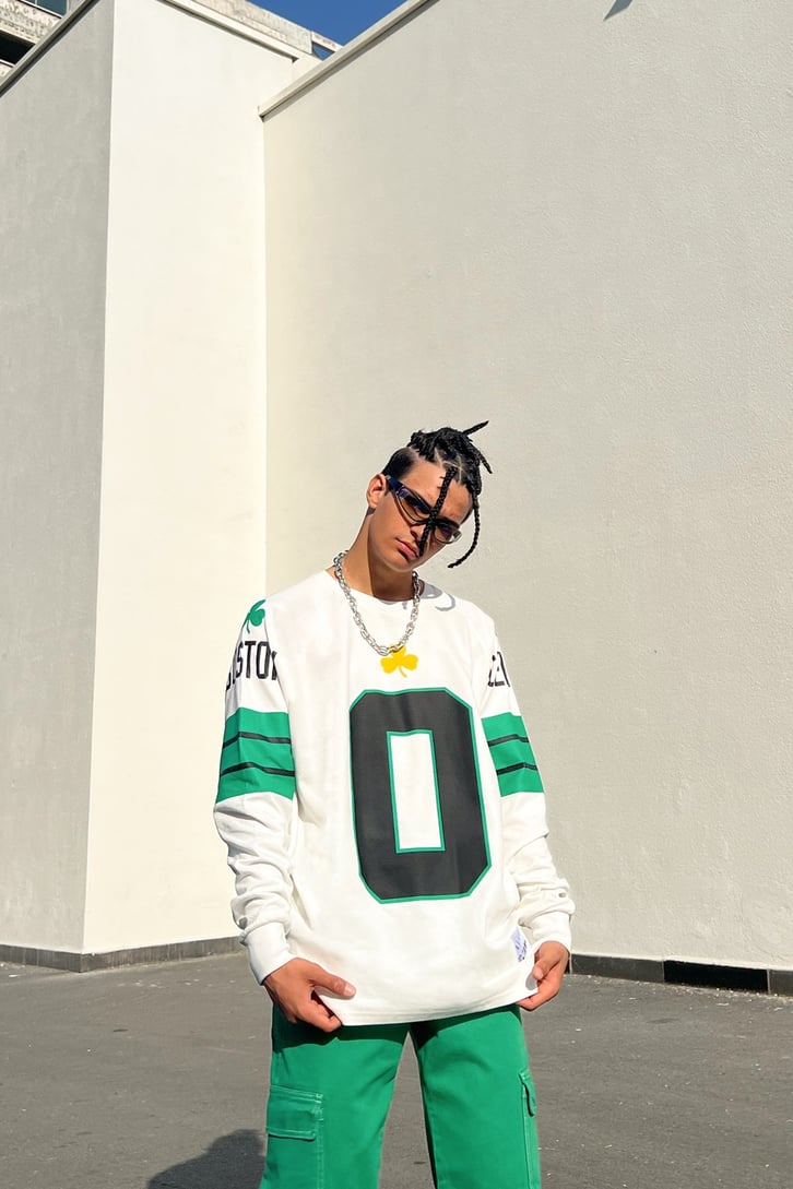 Tatum 0 Baskılı Beyaz Oversize Sweatshirt