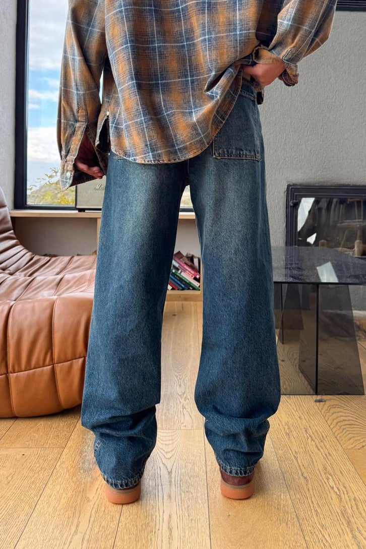 Tek Dikişli Baggy Jean