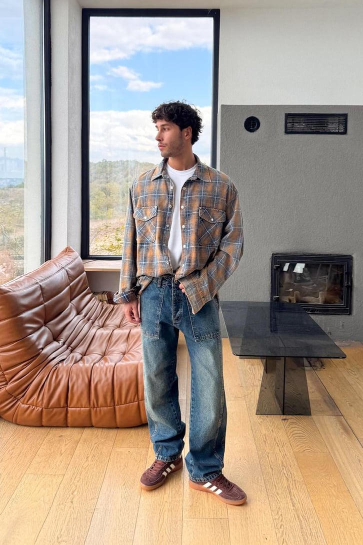 Tek Dikişli Baggy Jean
