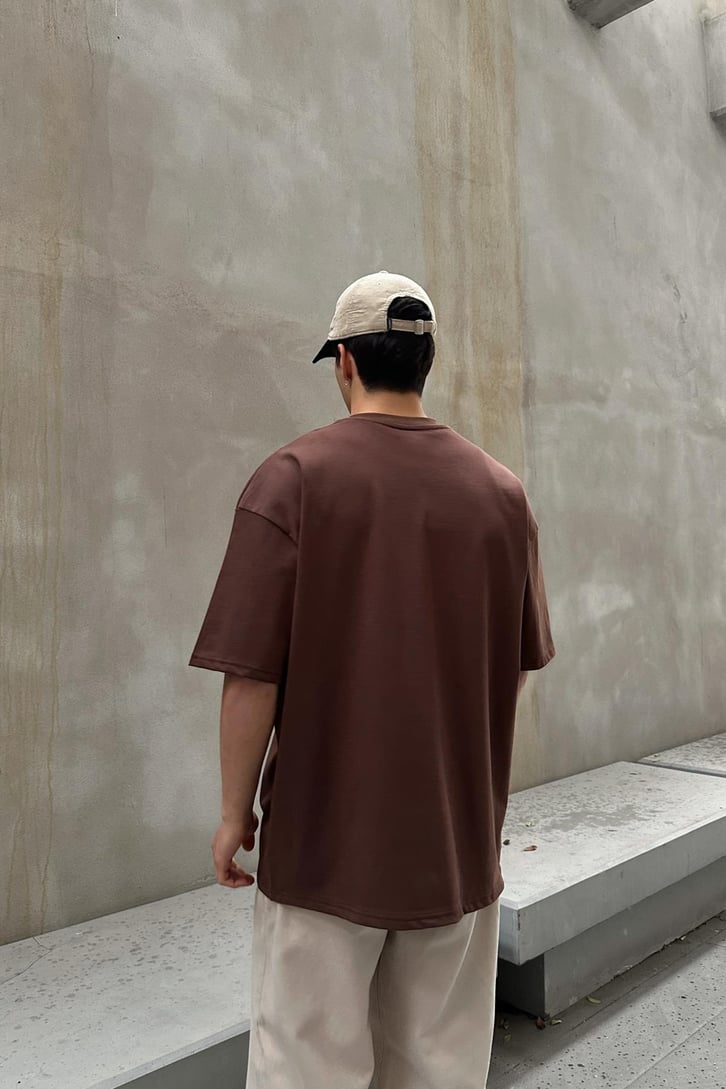 Texas Cowboy Kahverengi Oversize Tişört