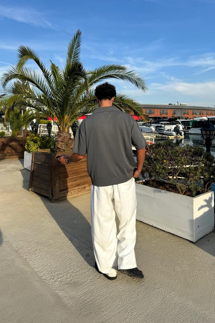 The Dad Nakışlı Polo Yaka Triko Tişört