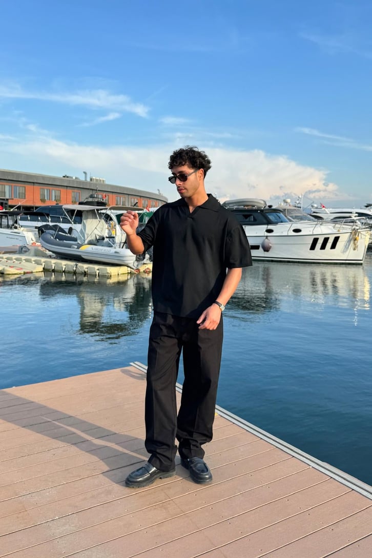 The Dad Nakışlı Polo Yaka Triko Tişört