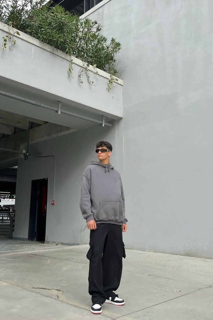 The Indiuidual Baskılı Füme Oversize Sweatshirt