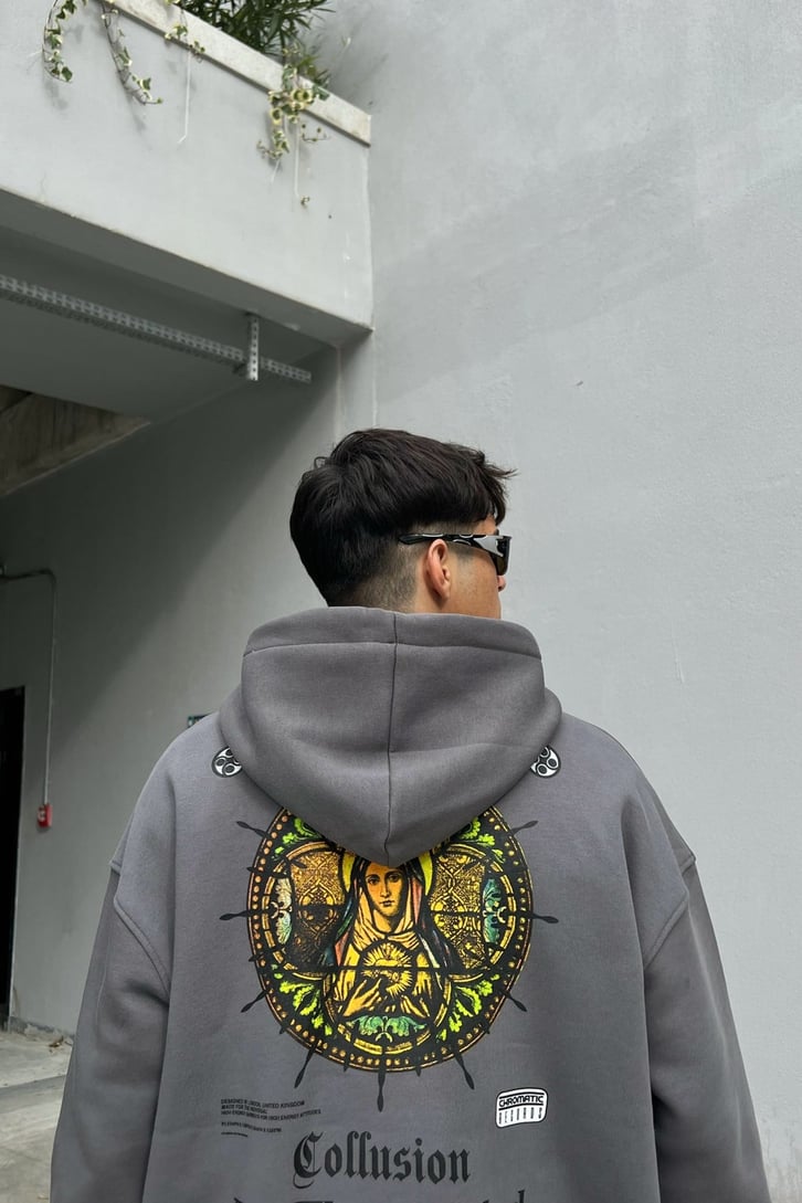 The Indiuidual Baskılı Füme Oversize Sweatshirt
