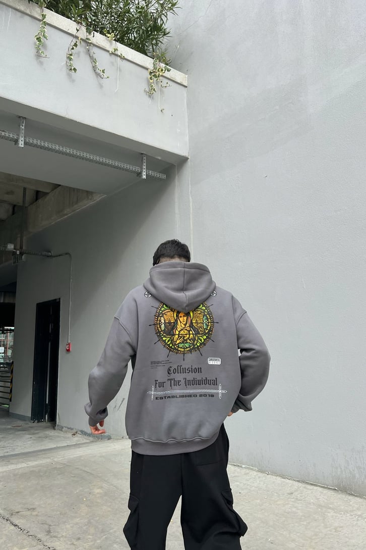 The Indiuidual Baskılı Füme Oversize Sweatshirt
