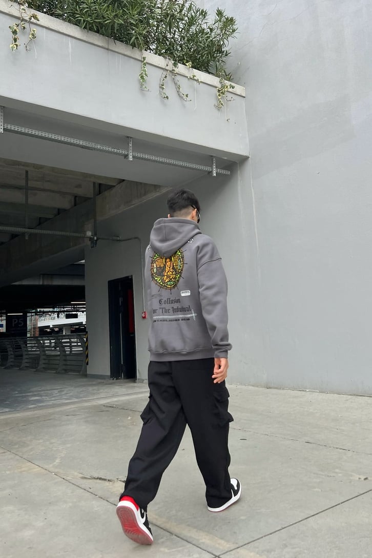 The Indiuidual Baskılı Füme Oversize Sweatshirt