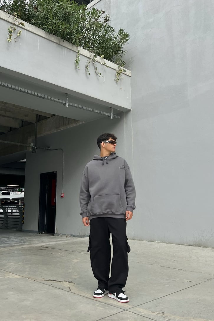 The Indiuidual Baskılı Füme Oversize Sweatshirt