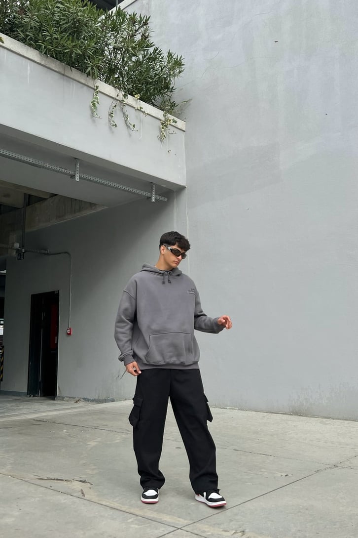 The Indiuidual Baskılı Füme Oversize Sweatshirt