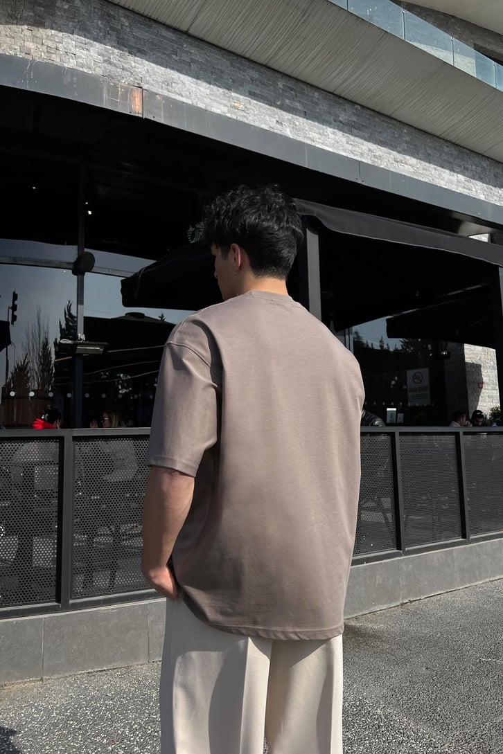 TheDad Nakışlı Washed Vizon Oversize Tişört