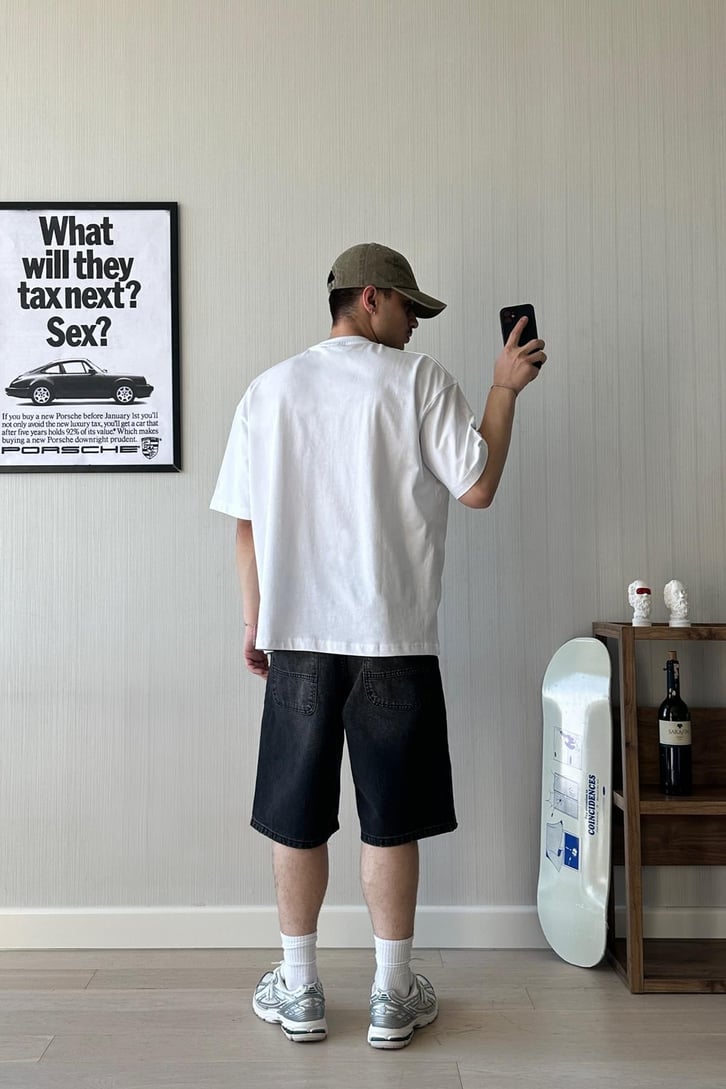 TheDad Nakışlı Washed Vizon Oversize Tişört