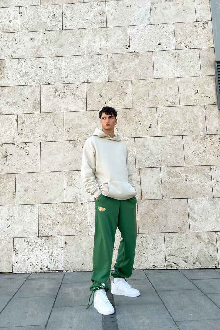 Thermal Butterfly Baskılı Yeşil Jogger Eşofman Altı