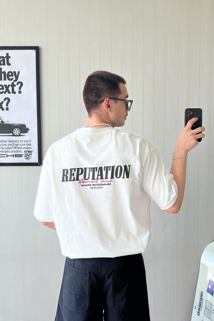 Touche de Simplicité Baskılı Oversize Tişört