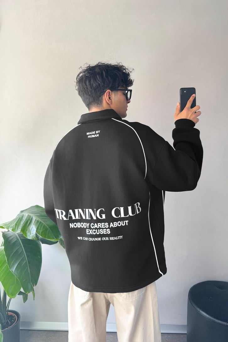 Tranıng Club Baskılı Polo Yaka Sweatshirt