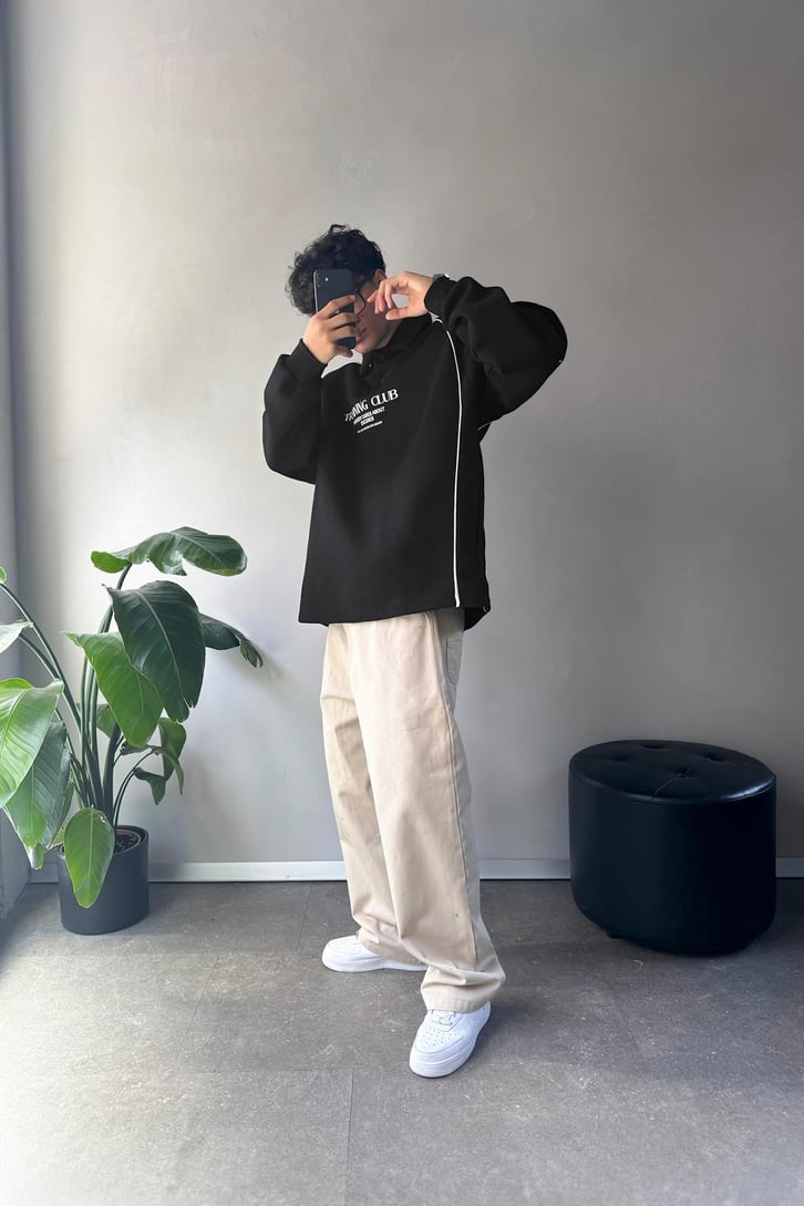 Tranıng Club Baskılı Polo Yaka Sweatshirt