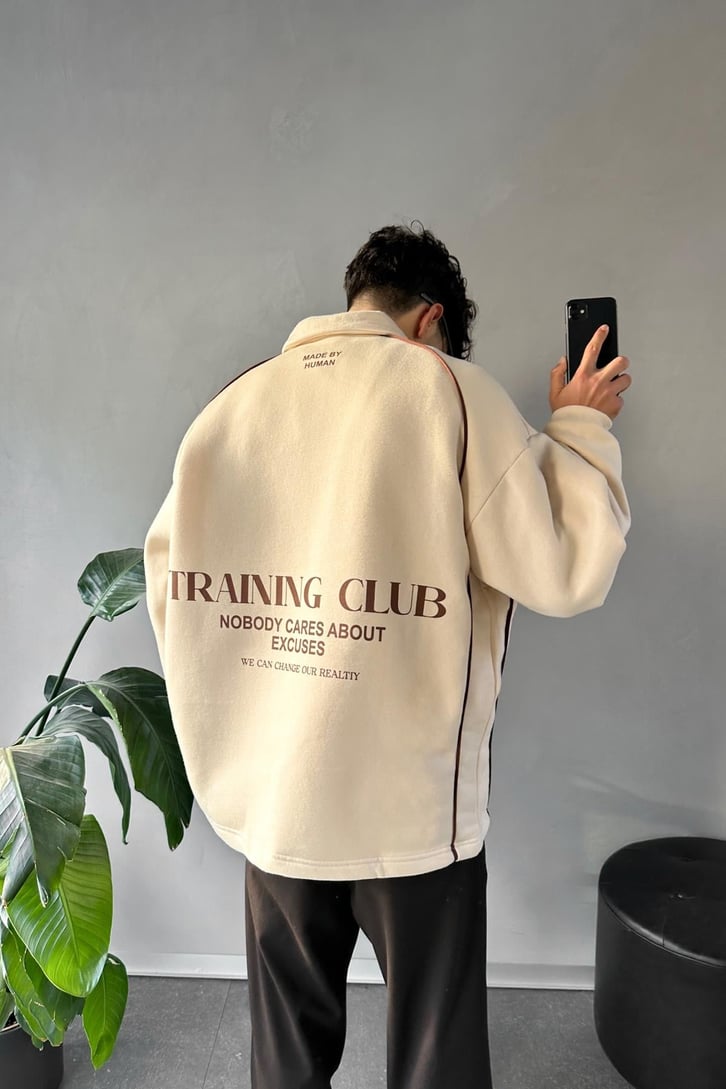 Tranıng Club Baskılı Polo Yaka Sweatshirt