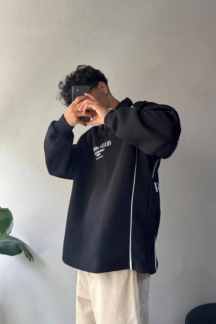 Tranıng Club Baskılı Polo Yaka Sweatshirt